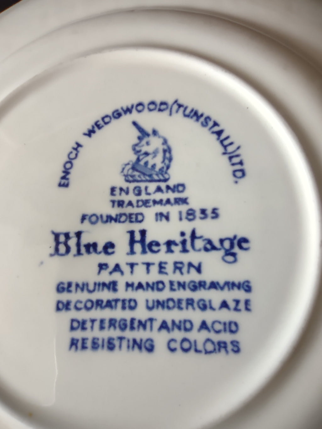 Vintage Enouch Blue Heritage Bread Butter Plate Ironstone England Set Of 3(5973)