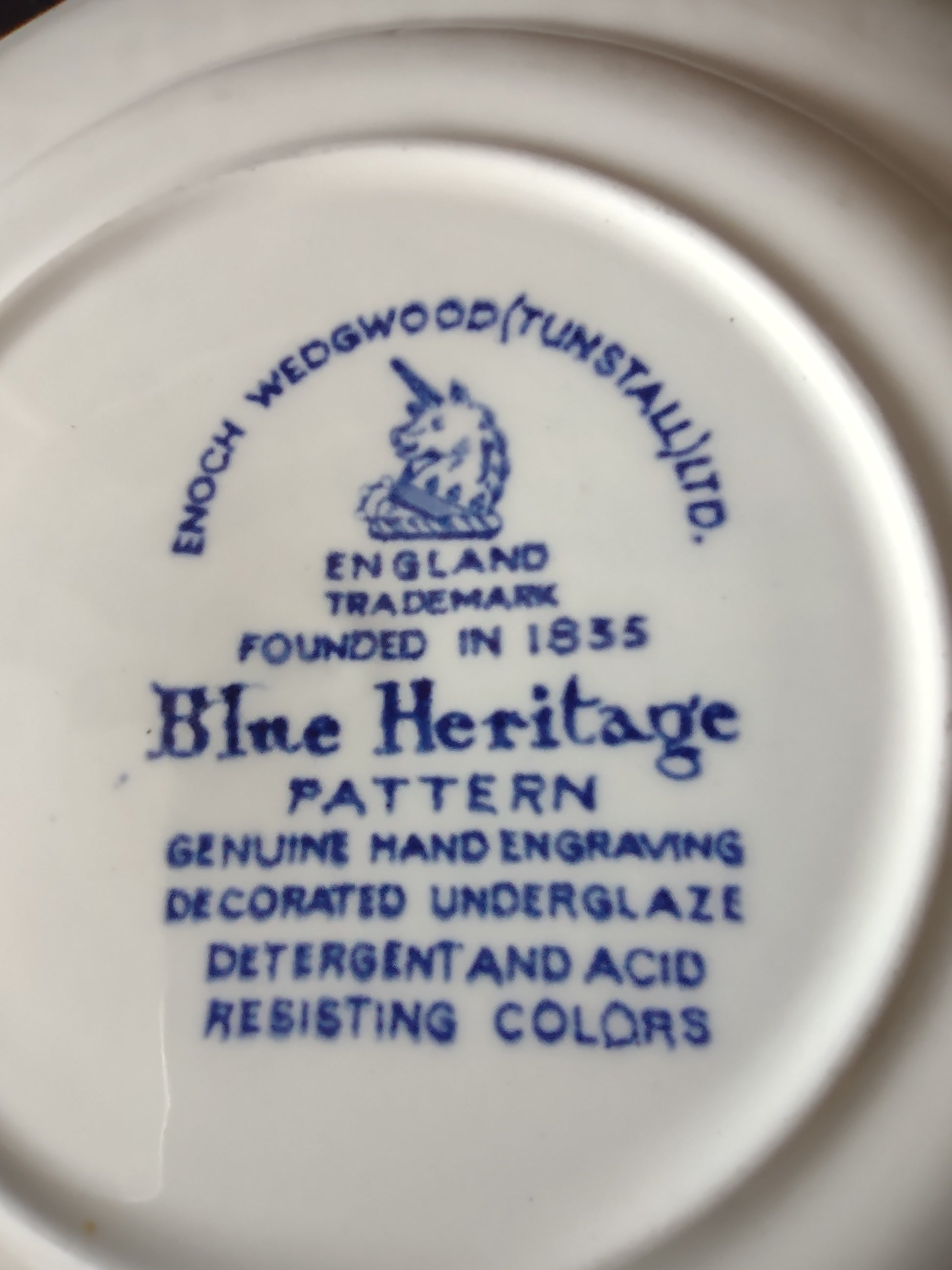 Vintage Enouch Blue Heritage Bread Butter Plate Ironstone England Set Of 3(5973)