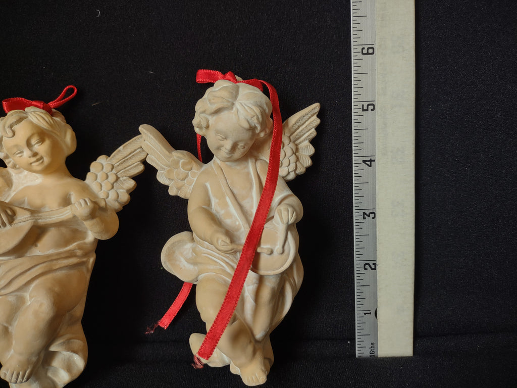 Set of 3 Terracotta Angel Cherub Christmas Tree Ornament (lot 1647)