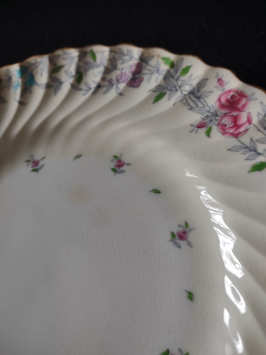 Vintage Minton Printemps Luncheon Plate Bone China Floral Gold Trim x4 (Lot 5471