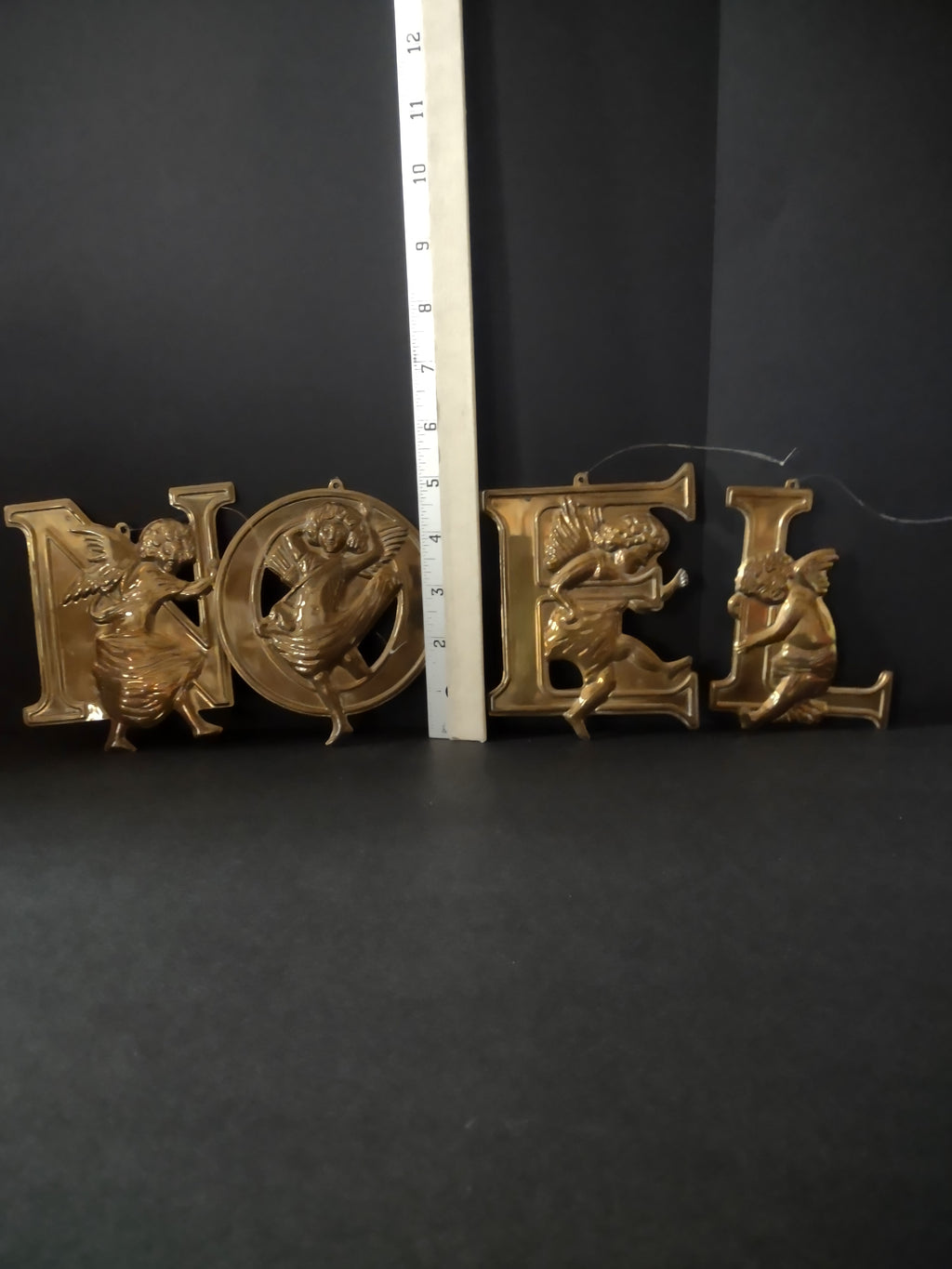 Vintage Christmas Department 56 Metal NOEL Ornament Angel Cherub (Lot 4755)