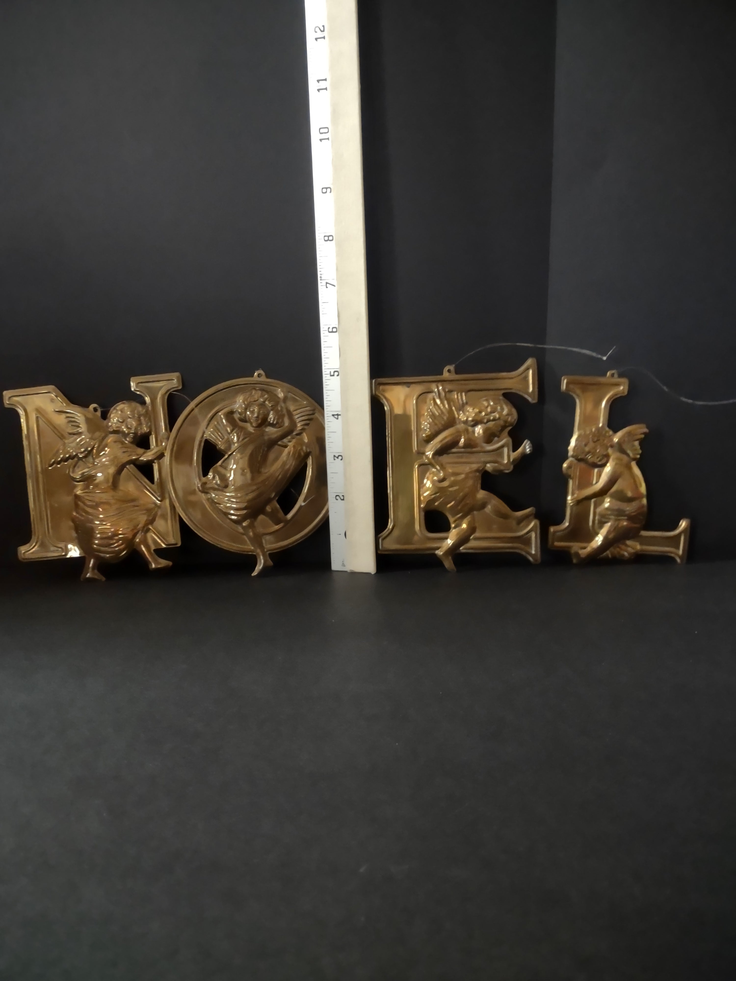 Vintage Christmas Department 56 Metal NOEL Ornament Angel Cherub (Lot 4755)