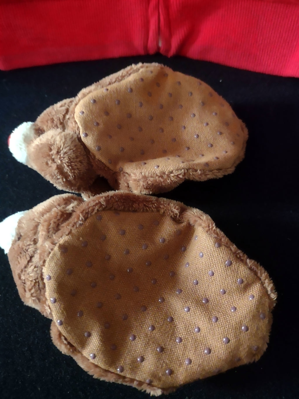 Infant Christmas Rudolph Fur Trimmed Zipper Vest Slippers 9 Month (Lot 4541)