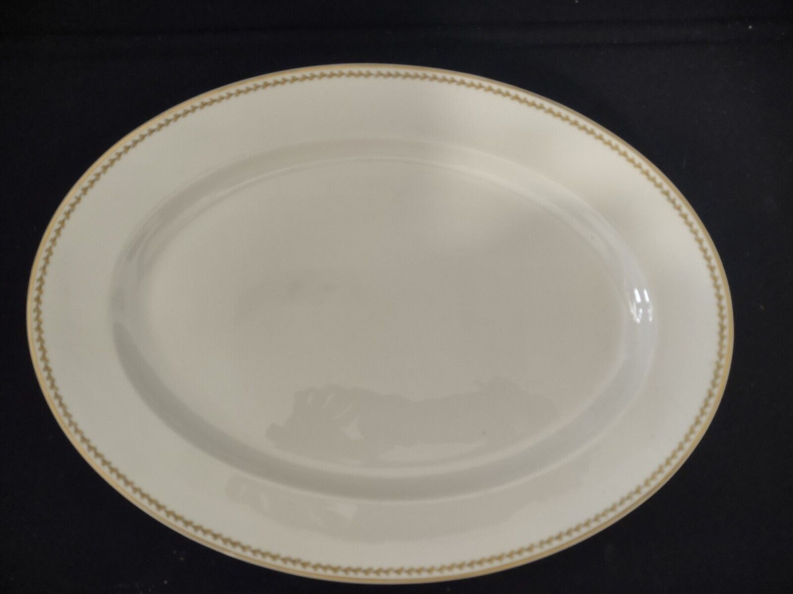 Noritake Yellow Laurel Band Oval Serving Plate S 792A Dish Gold Trim (lot 327)