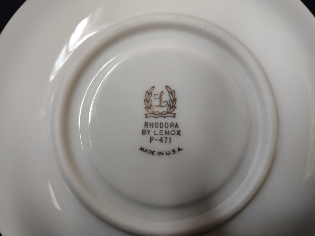 Vintage Rhodora by Lenox Saucer ONLY Rose Flower Gold (lot 1794)