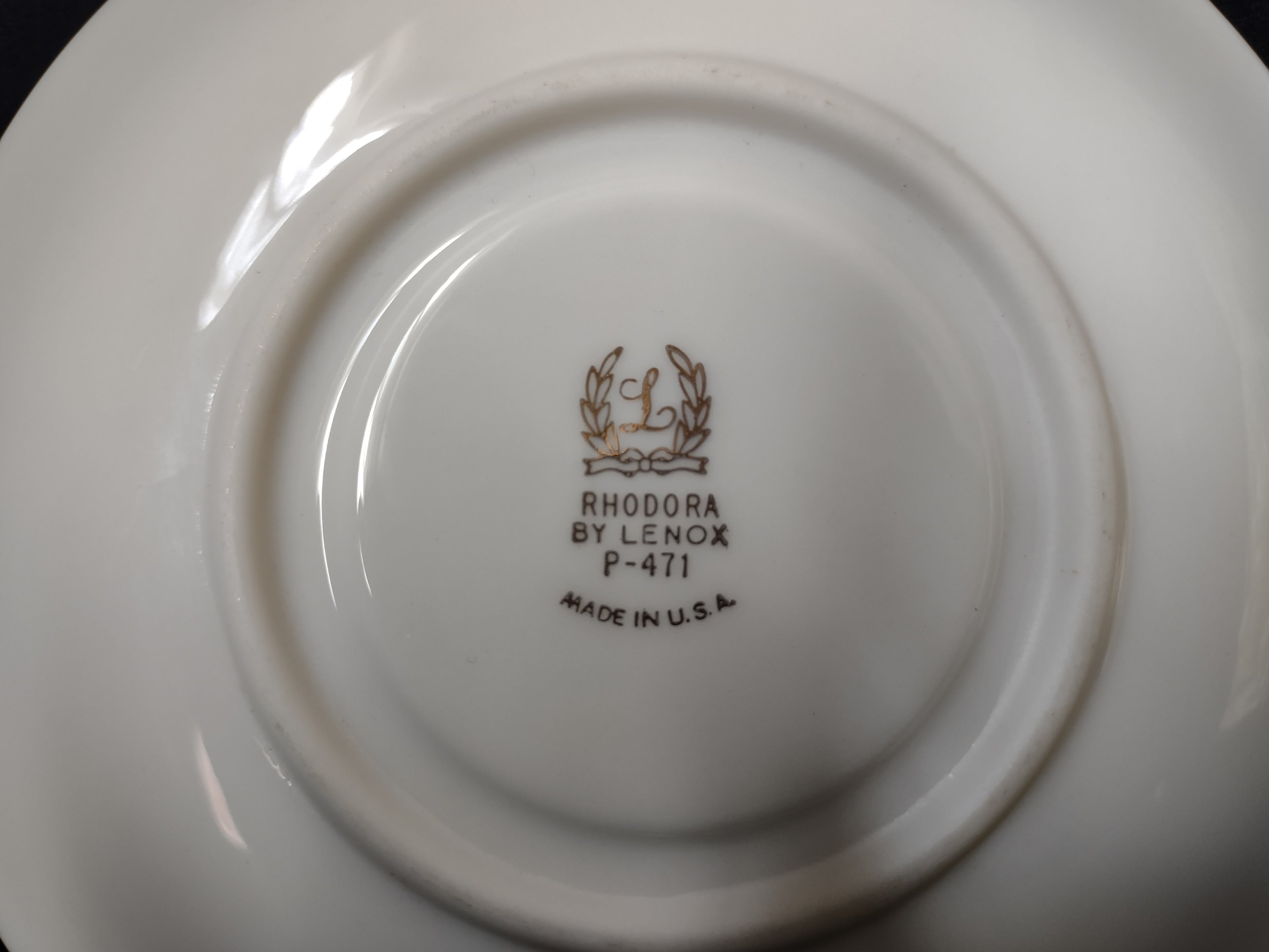 Vintage Rhodora by Lenox Saucer ONLY Rose Flower Gold (lot 1794)