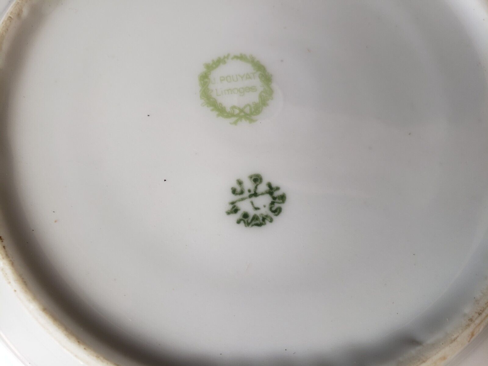 JP (Jean Pouyat) France Bread Butter Plate Pink Green Yellow (lot 620)