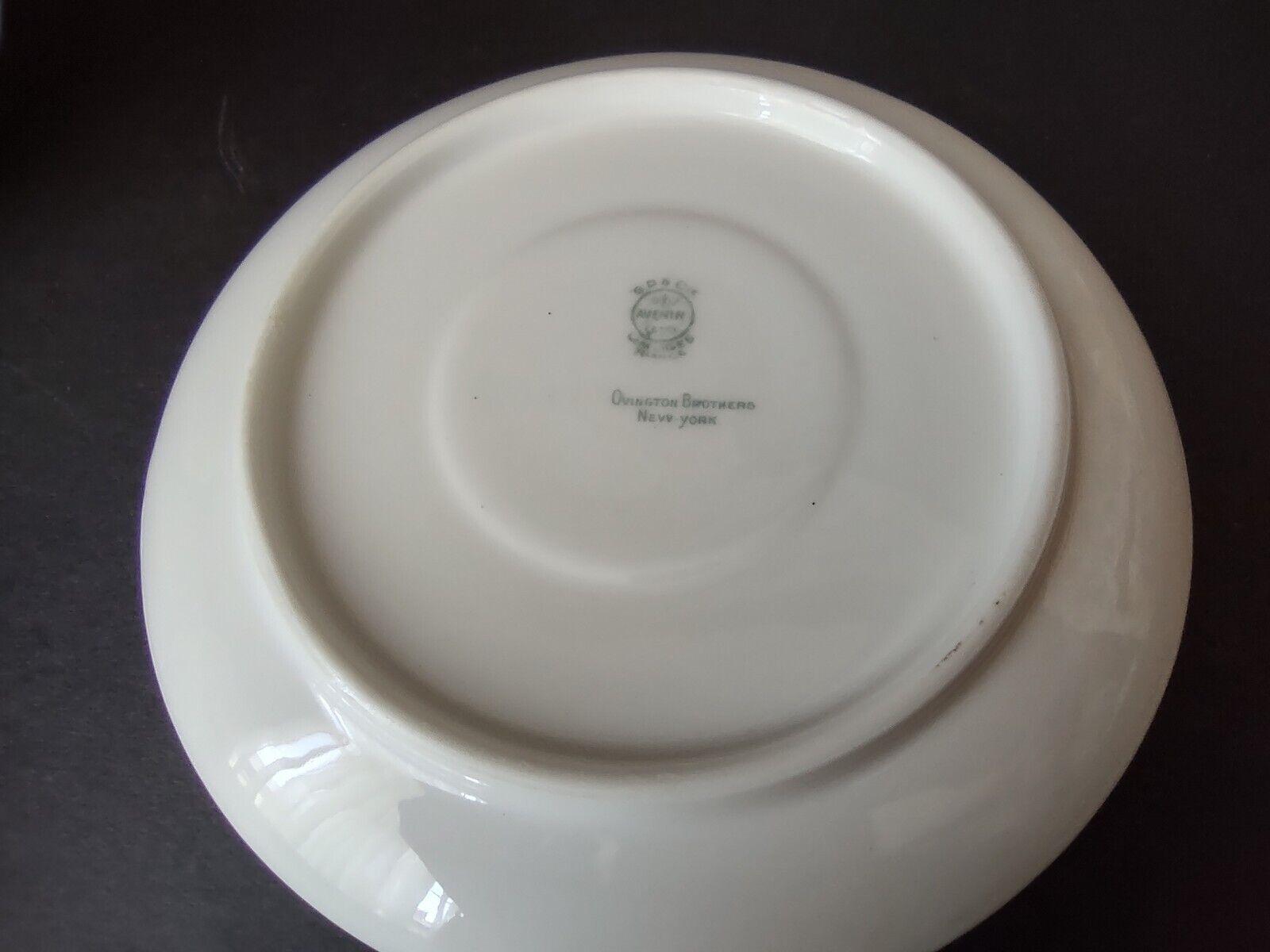 Avenir Limoges Ovington Bros Teacup & Saucer Yellow Black Trim Bow Rose lot 730