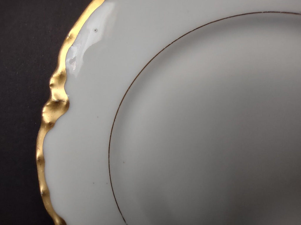 Haviland Limoges France Dessert Plate White & Heavy Gold Trim H808 (lot 700)