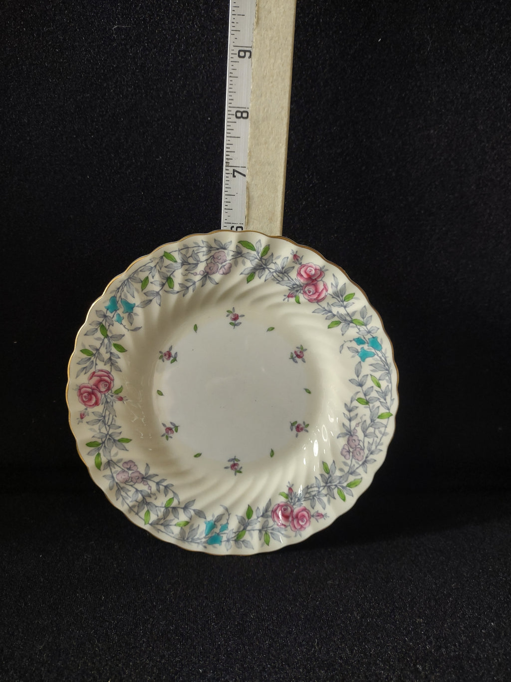 Vintage Minton Printemps Small 6" Plate Bone China Floral Gold x 3 (Lot 5472)