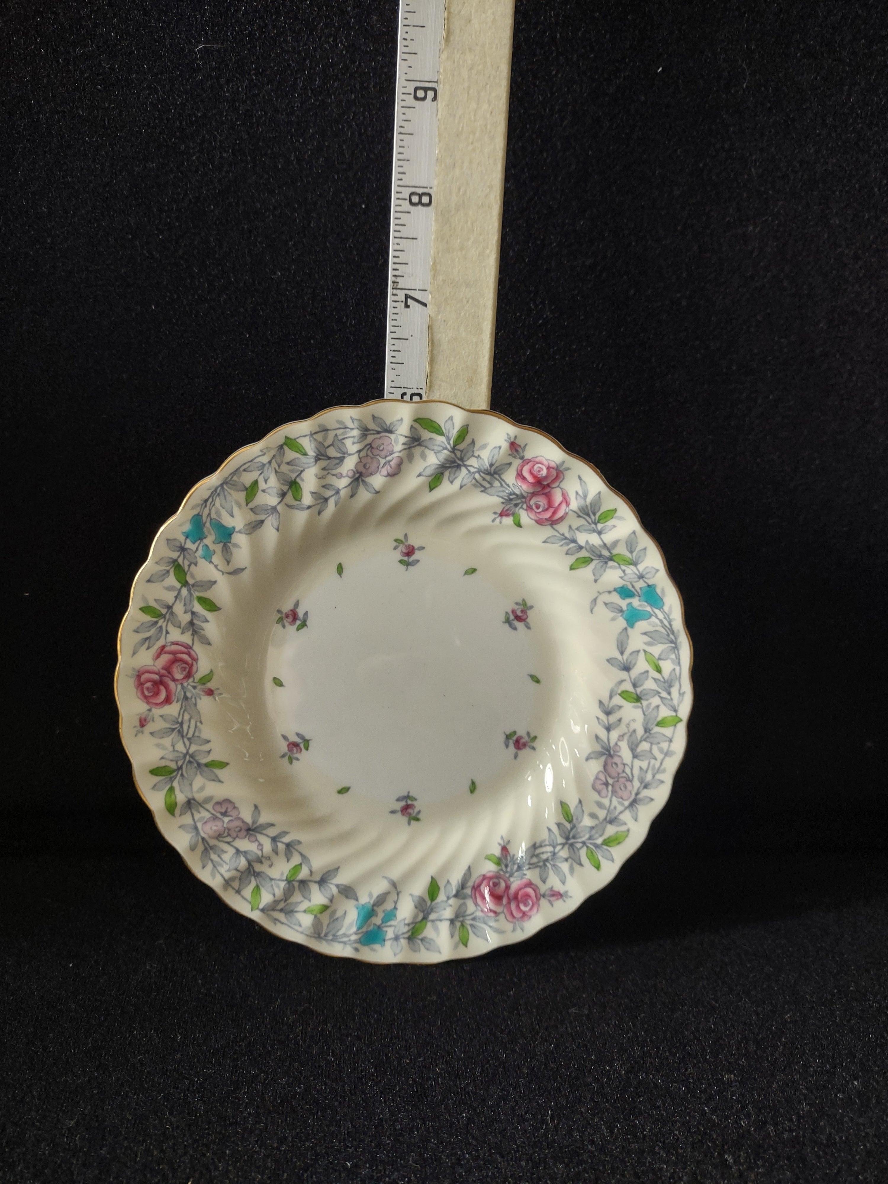 Vintage Minton Printemps Small 6" Plate Bone China Floral Gold x 3 (Lot 5472)
