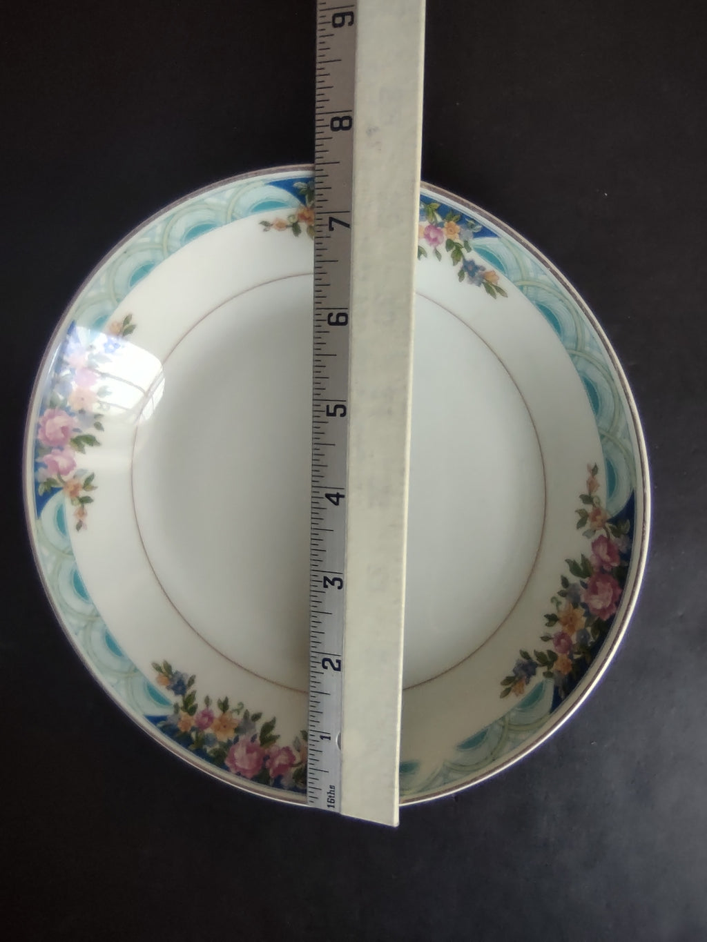 Haviland Limoges Massachusetts Cream Soup Plate Blue Floral (lot 932)