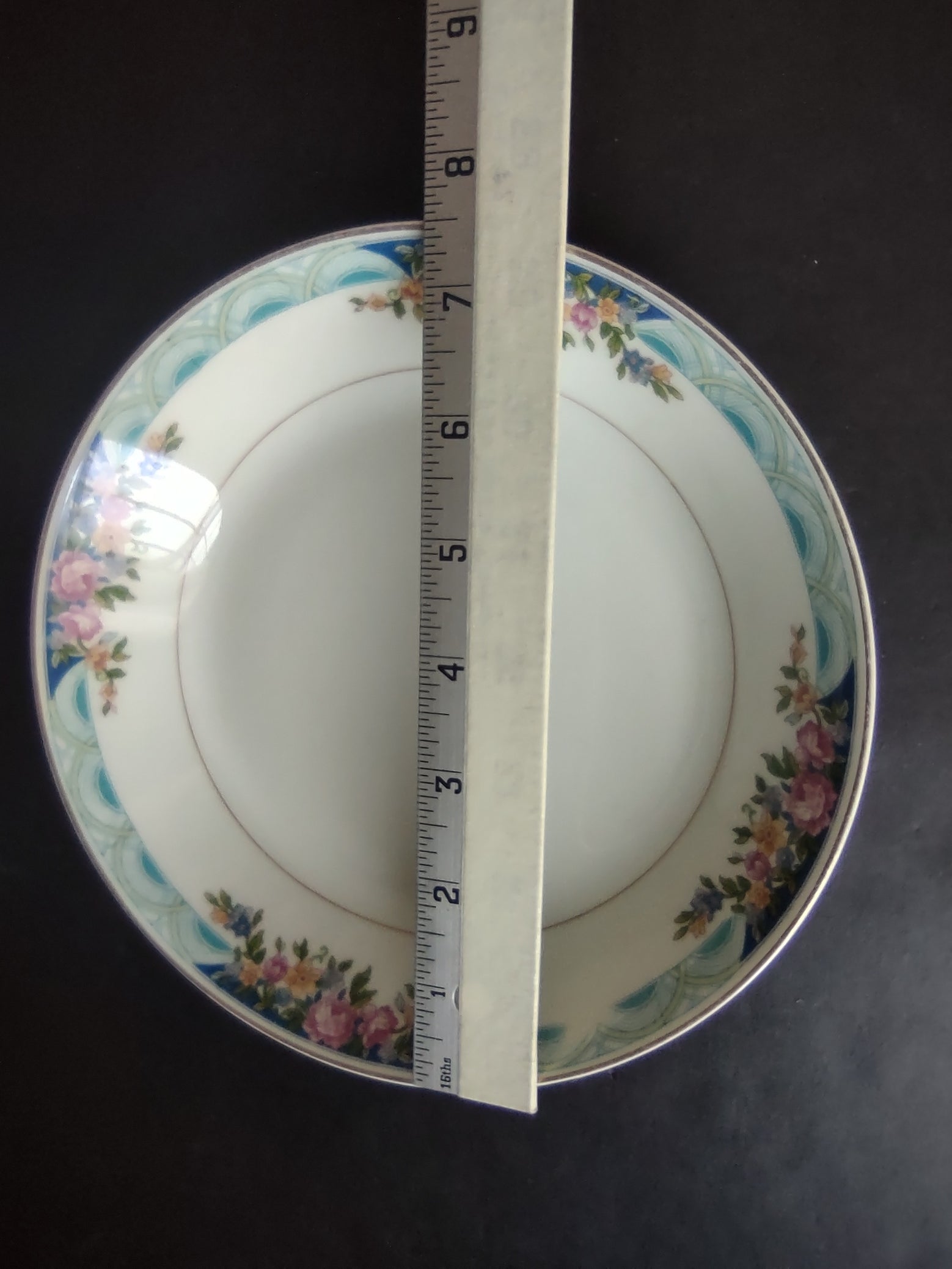 Haviland Limoges Massachusetts Cream Soup Plate Blue Floral (lot 932)