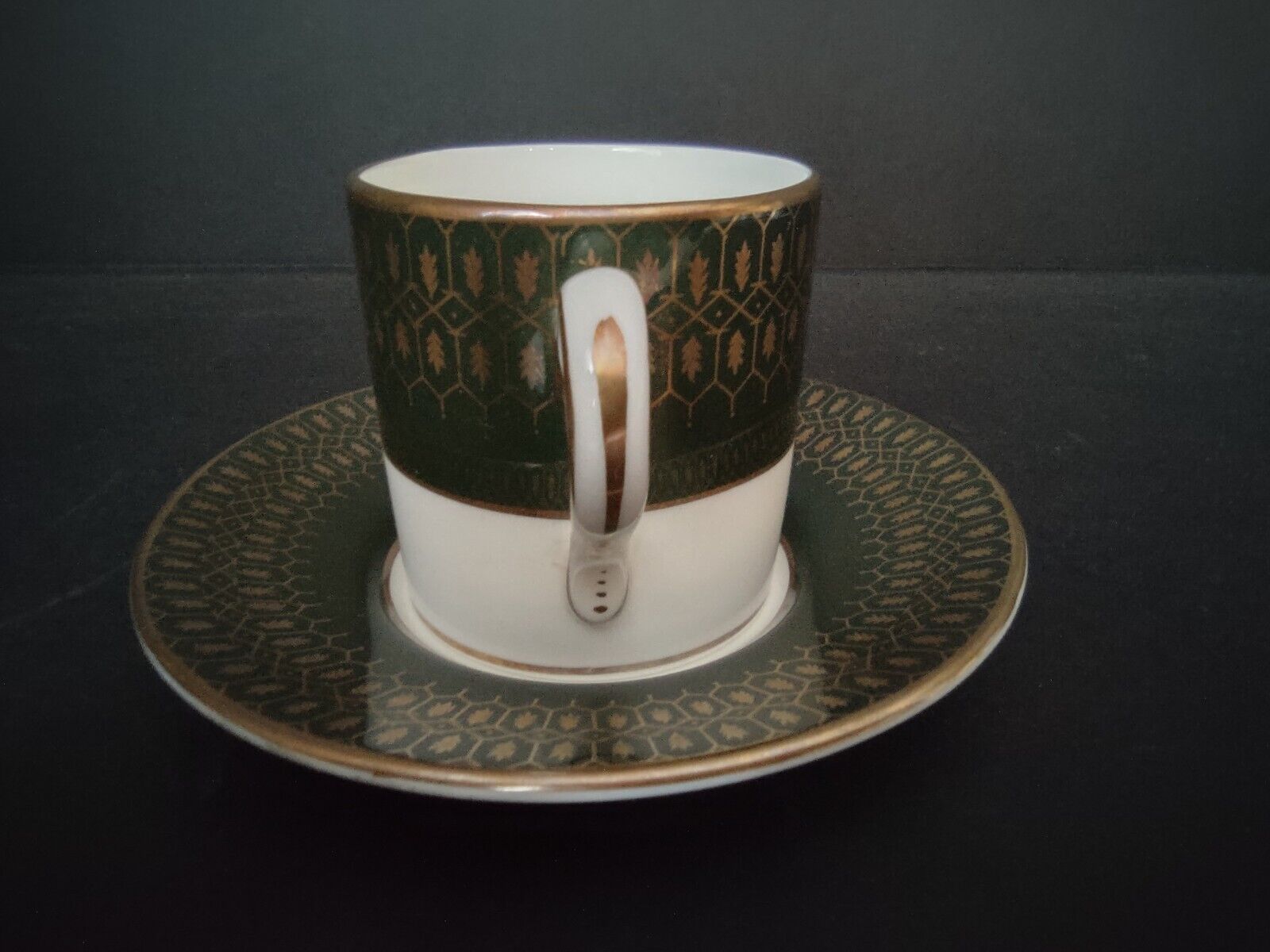 Vintage Coalport Chateau Demitasse Cup Gold Trim Green (lot 513)
