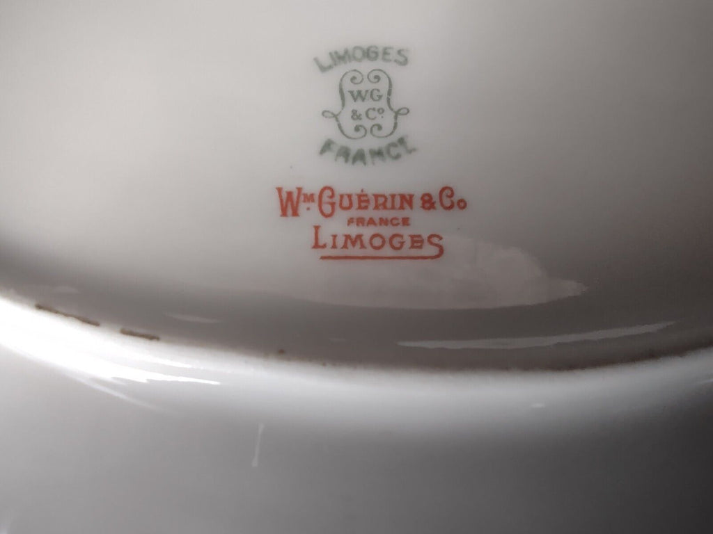 Wm Guerin France Limoges Set 4 x Serving Platter Plate Bowl Gold Trim (lot 533)
