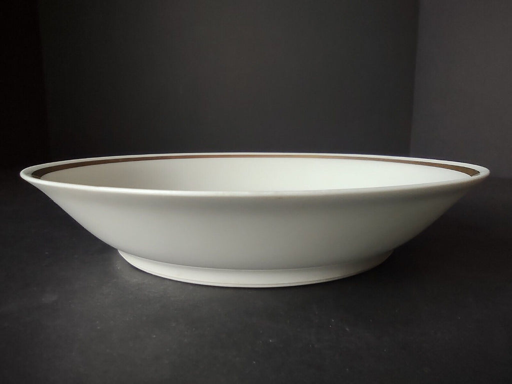 Haviland Limoges Gold & Black Trim White Coupe Soup Pasta Bowl (lot 668)