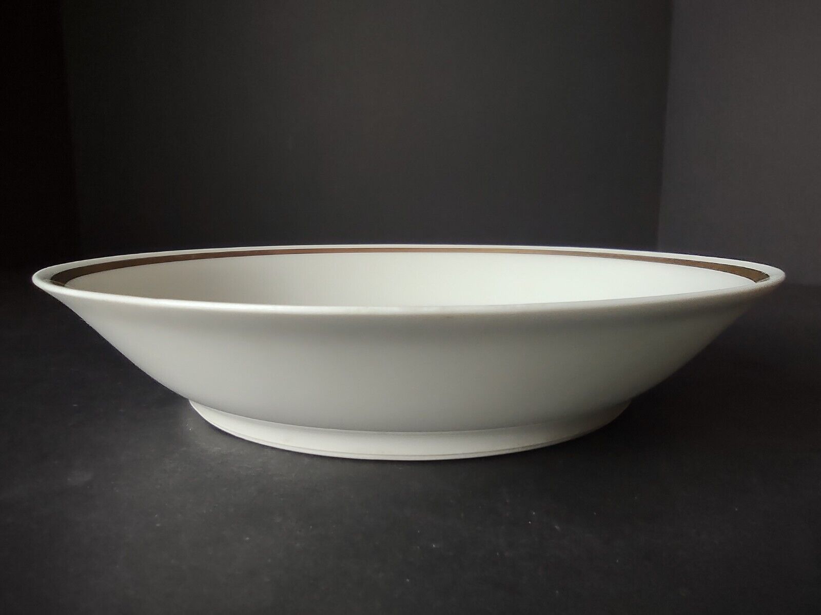 Haviland Limoges Gold & Black Trim White Coupe Soup Pasta Bowl (lot 668)
