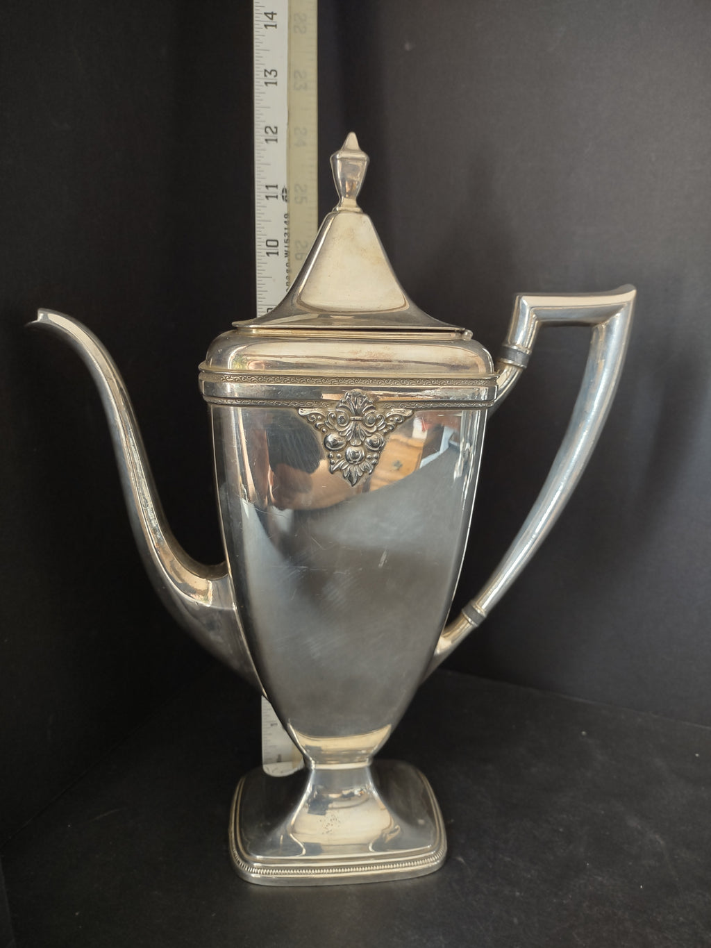 Vintage Silver Plated Adoration Rogers Bros Coffee Pot Monogrammed (lot 3058c)