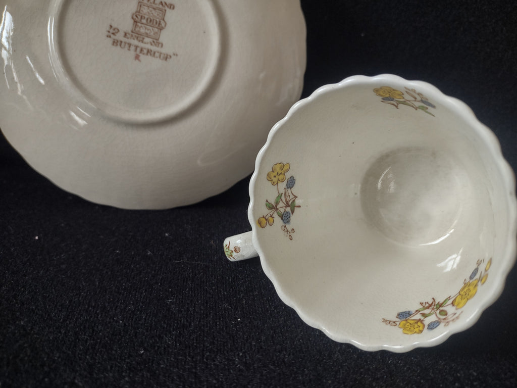 Vintage Spode Buttercup Demitasse Cup Saucer English Ironstone (lot 5745)