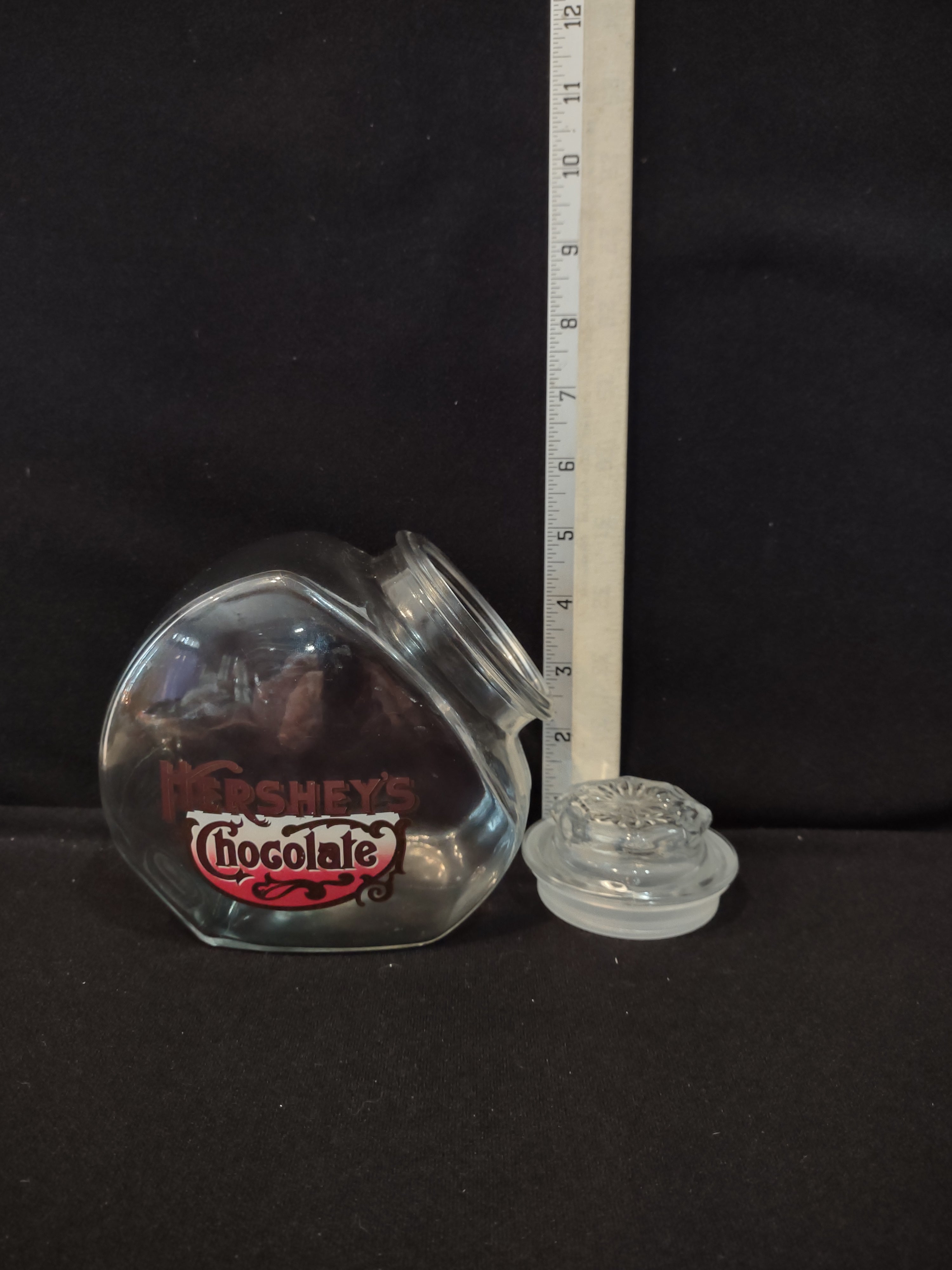 Vintage Hershey's Chocolate Glass Candy Cookie Container Jar (Lot 3051)