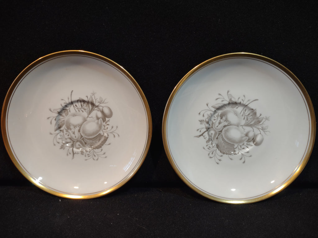 Vintage Spode Saucer Chatham #12 Bone China Gold Trim Set Of 2 (Lot 5715)