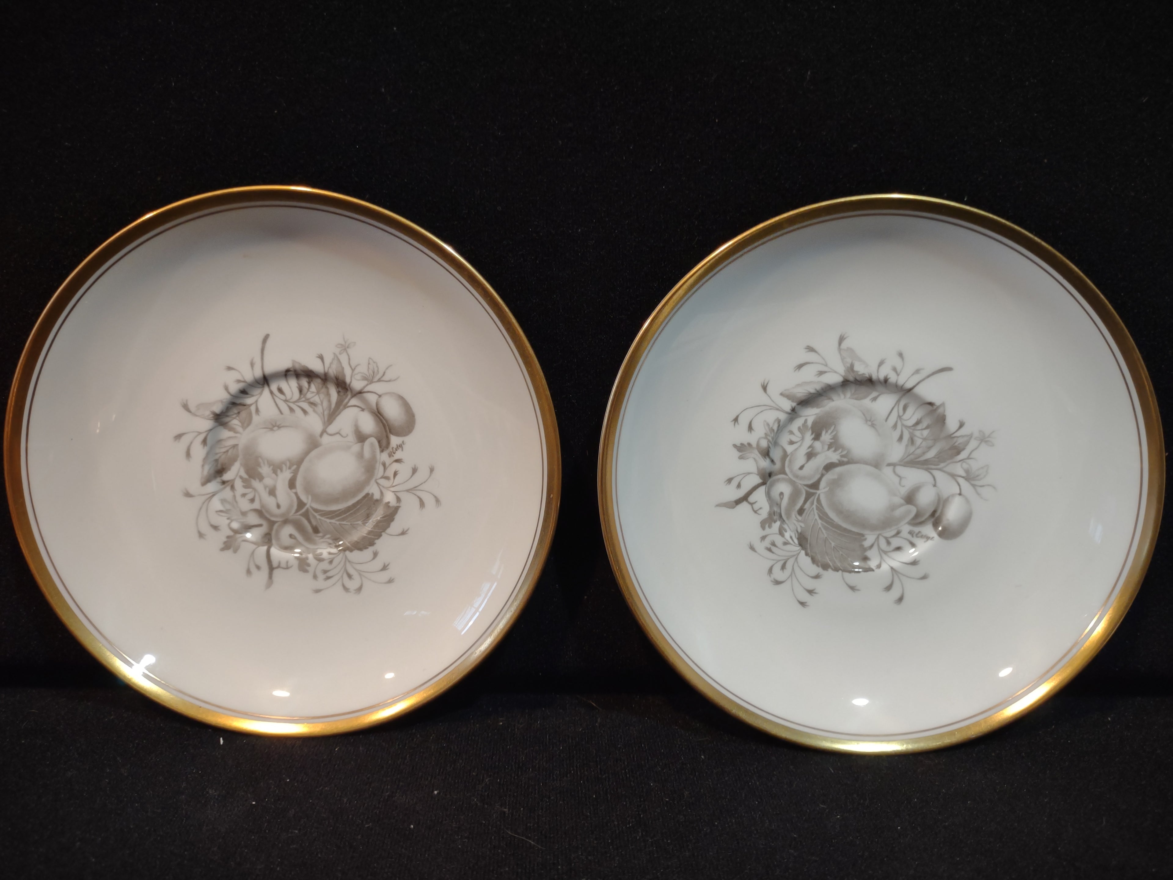 Vintage Spode Saucer Chatham #12 Bone China Gold Trim Set Of 2 (Lot 5715)