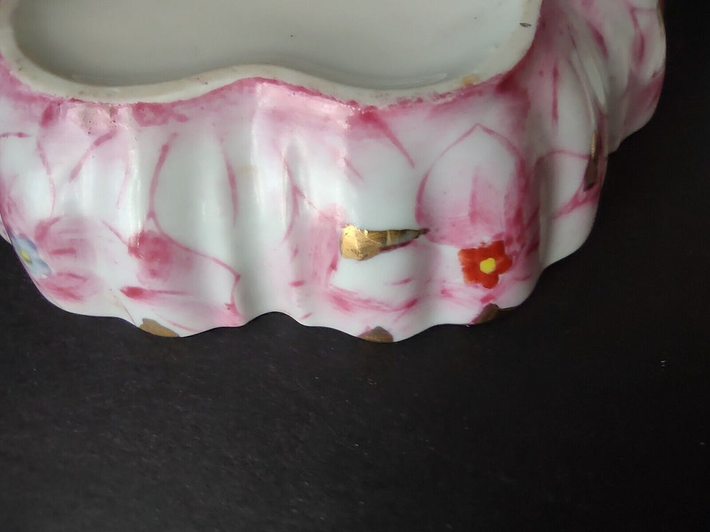 Set Ardalt Japan Lenwile China Pink Flower Gold Trim Trinket Dish (lot 471)