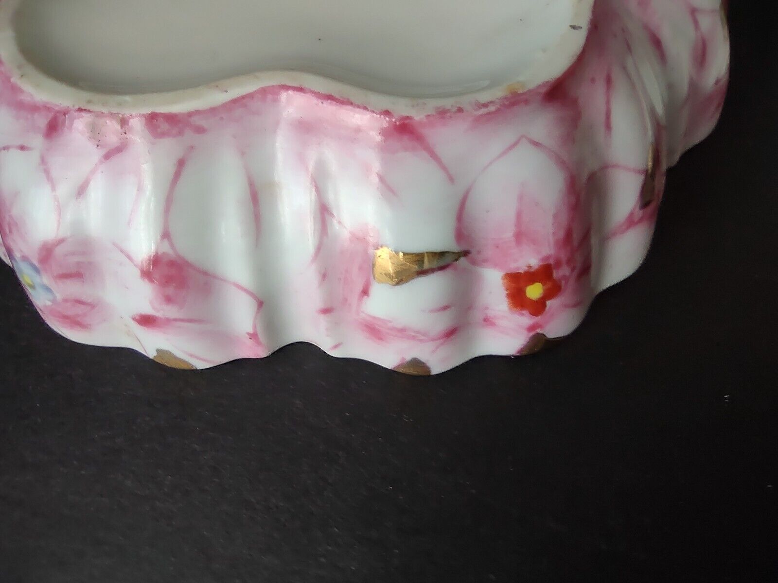 Set Ardalt Japan Lenwile China Pink Flower Gold Trim Trinket Dish (lot 471)