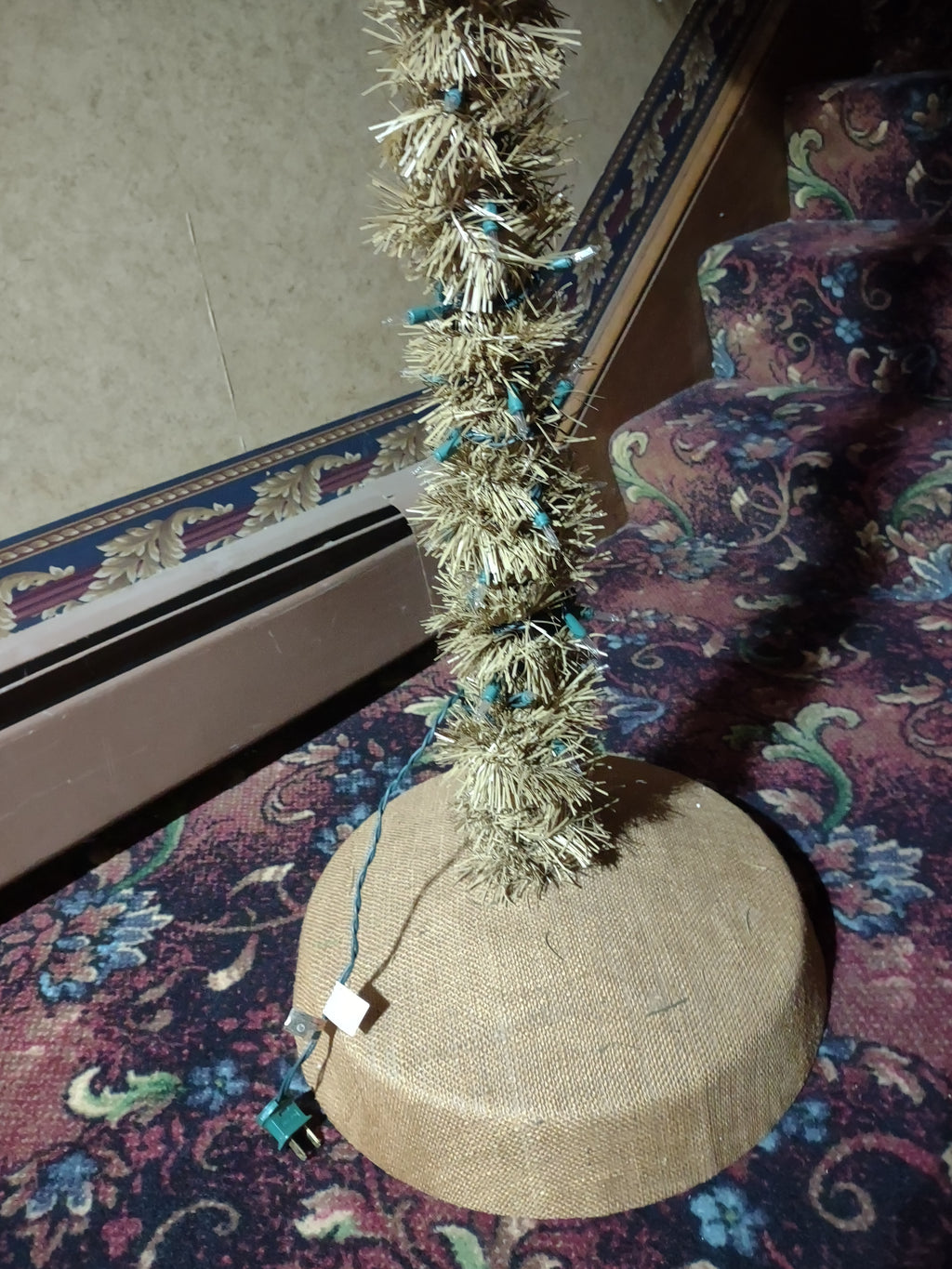 Artificial Prelit 5.5 Ft Palm Tree some Lights Need REPLACED (lot 3404)