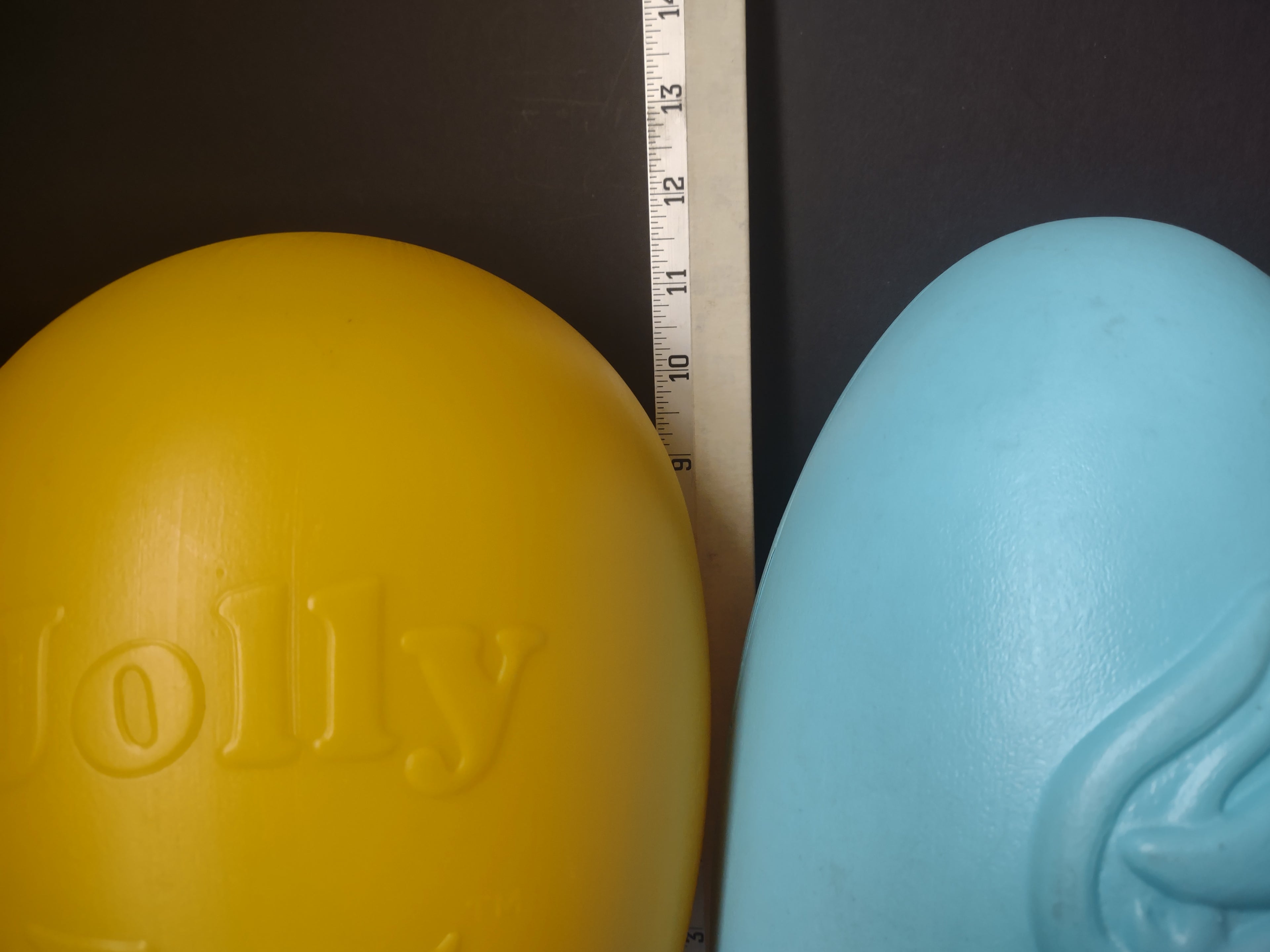 Vintage Blow Mold Easter Egg Blue Yellow with Bunny 12" (lot 1473)