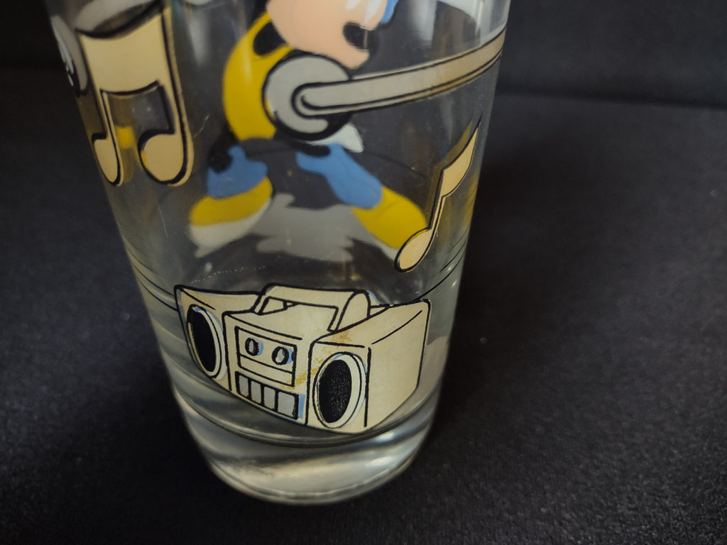 Vintage Minnie Mouse Jazzercise Boombox Drinking Glass (lot 1541)