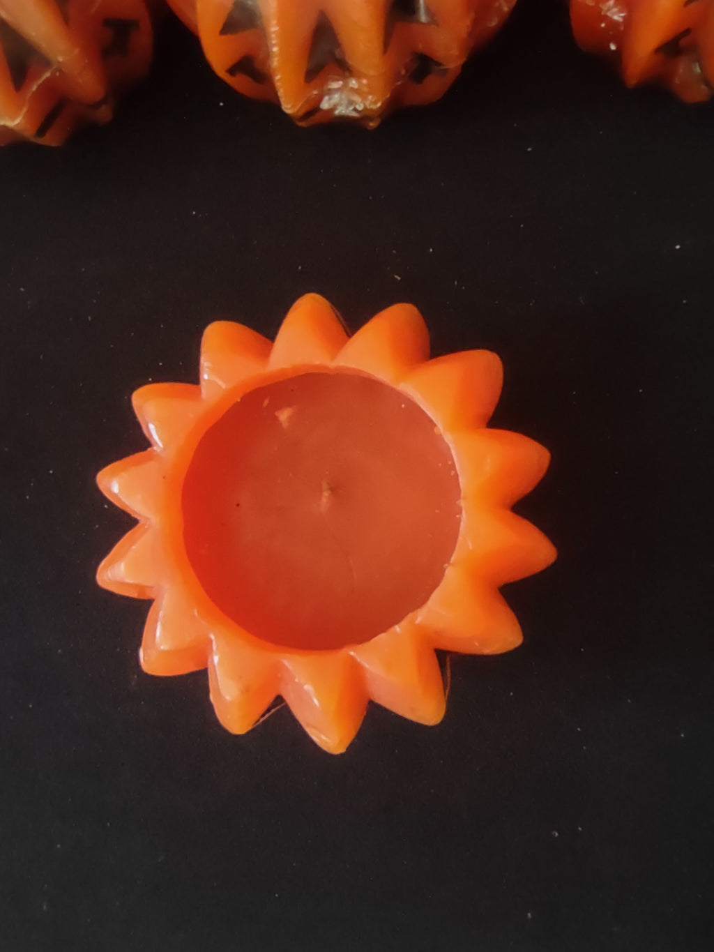 Vintage Halloween Wax Jack O Lantern Candles x 4 Fun World (Lot 3385)