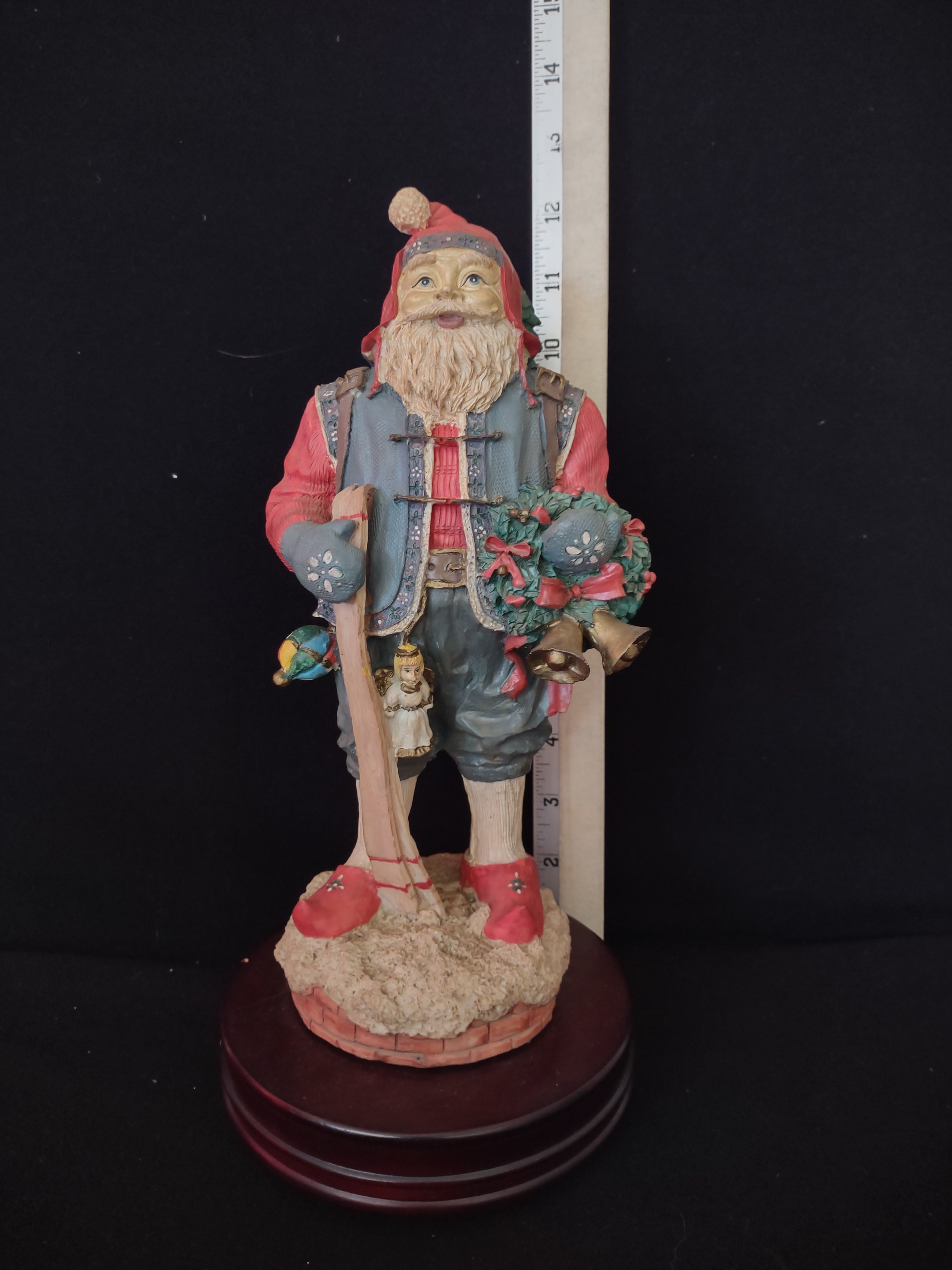 Vintage Christmas Dutch Style Santa Claus Musical Jingle Bells (Lot 4369)
