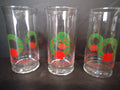 Christmas Glass Libbey Holly Water & Arby Dessert Parfait (lot 1209)