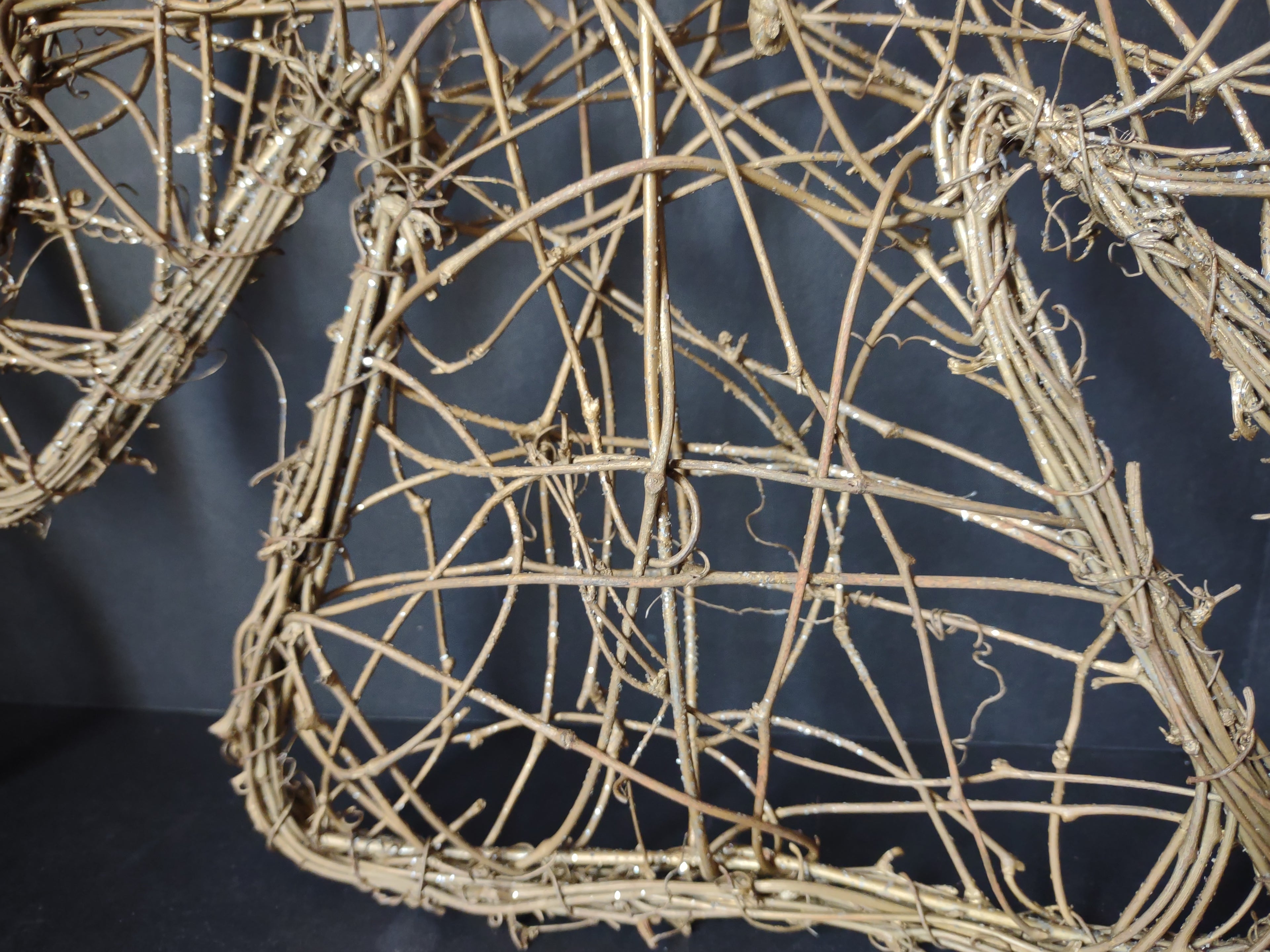 Set of 2 Angels Twine Golden Sparkly 13" (lot 1625)