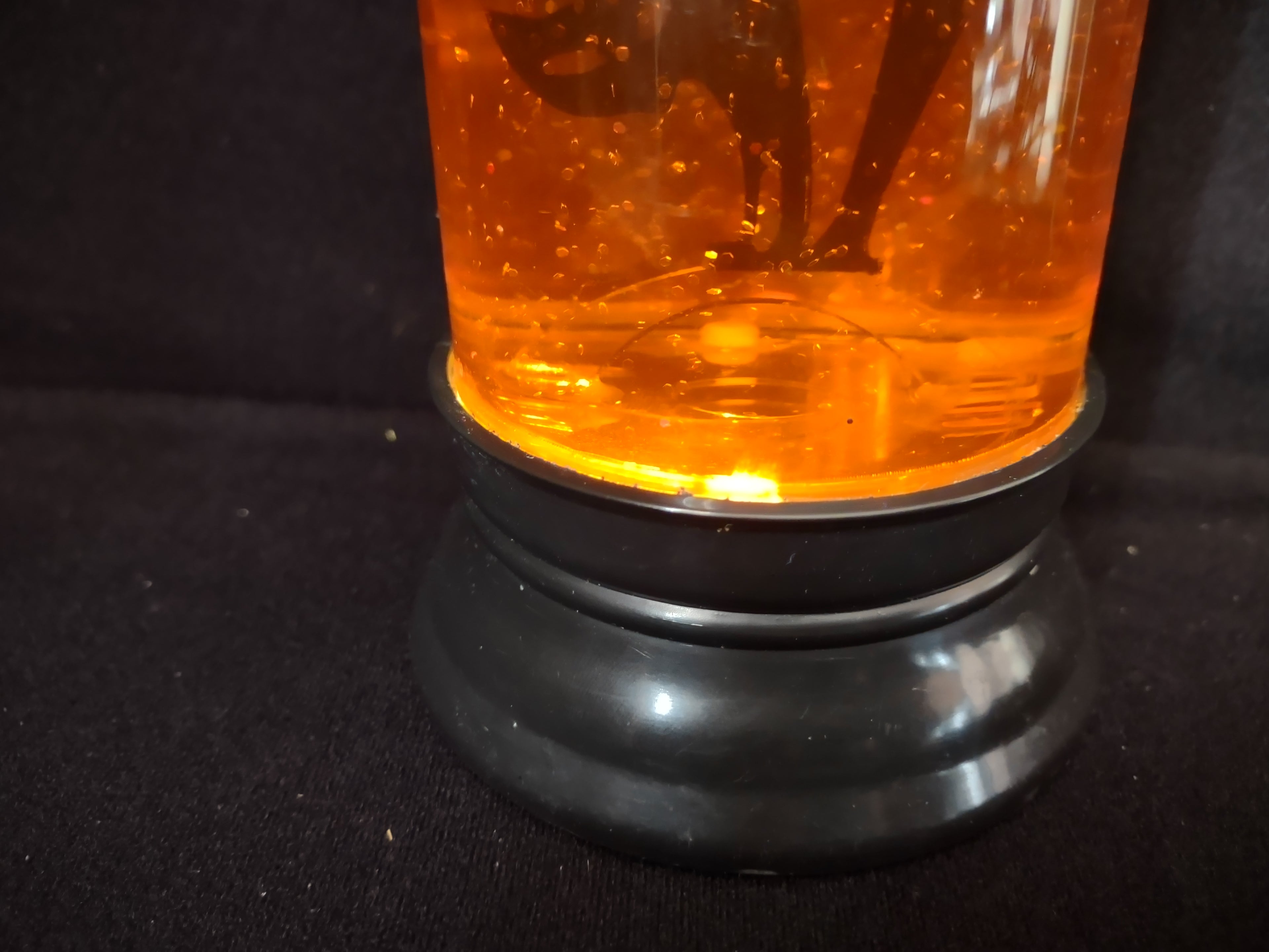 Halloween Electric Candle Lamp Orange Black Cat Light Up (lot 2529j)