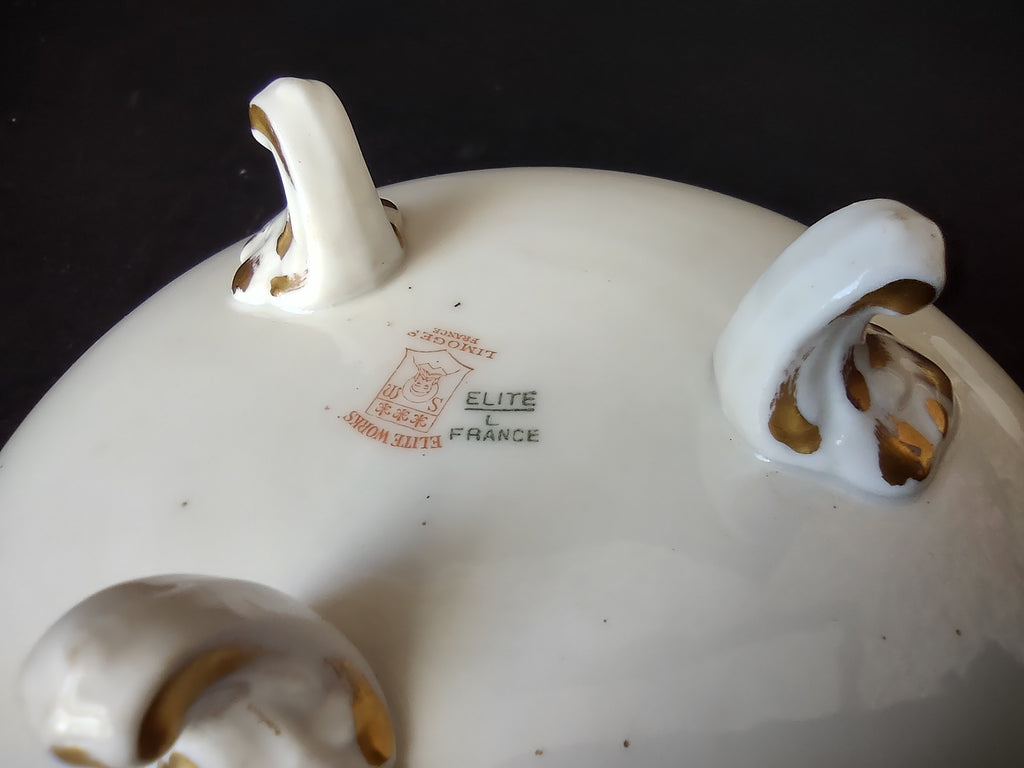 Elite Works Limoges French Shabby Cottage Chic Footed Bowl (lot 1128)