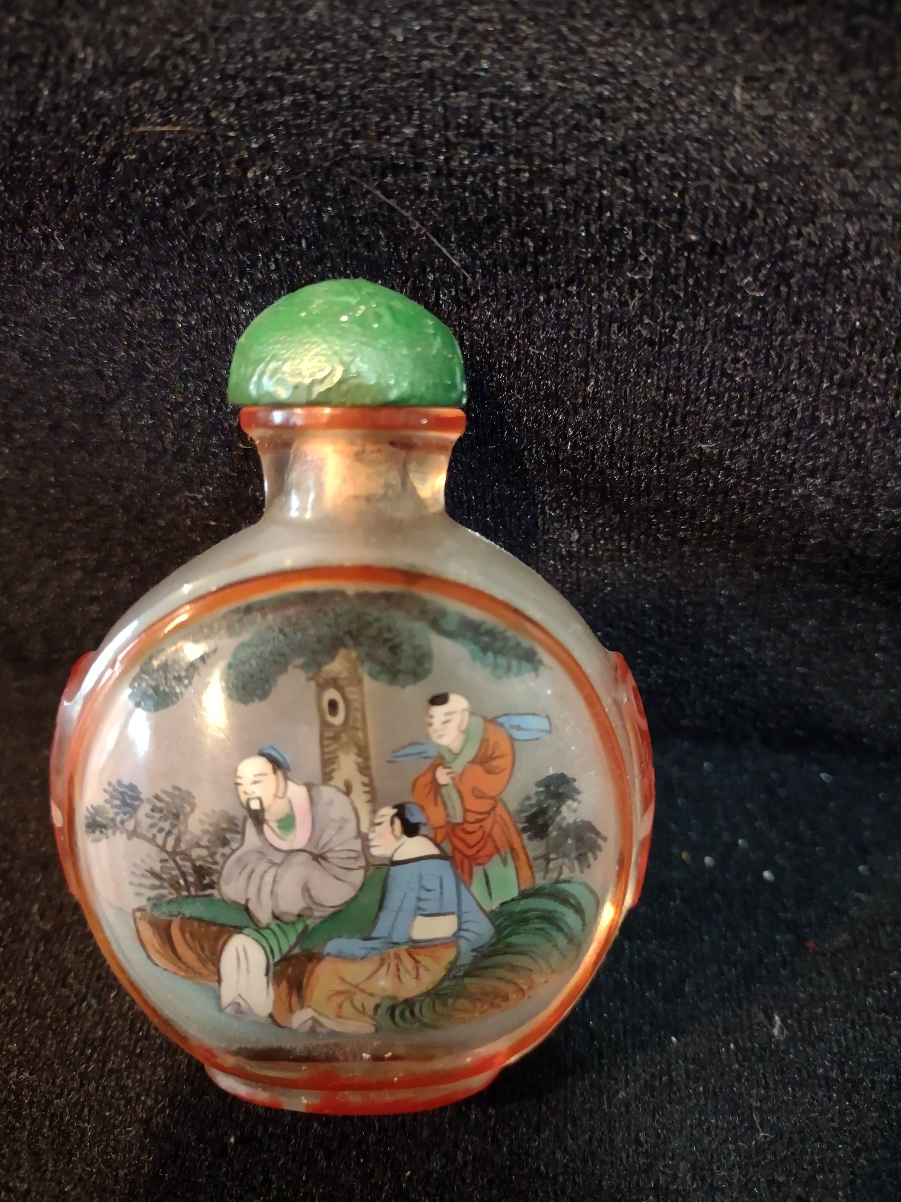 Vintage Chinese Inside Painted Snuff Bottle With Stopper (Lot 5345)