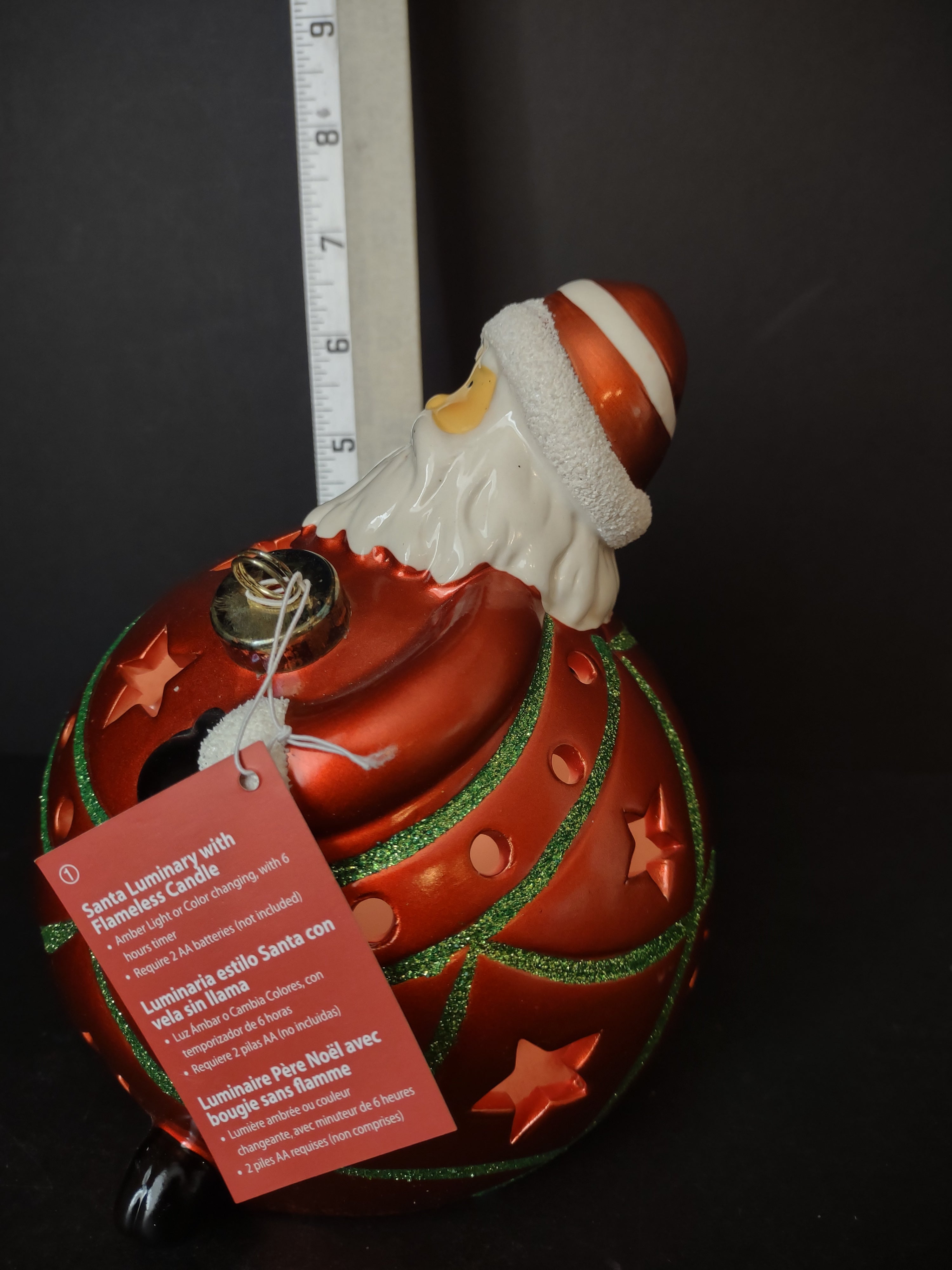 Christmas Color Changing Santa Ornament Gift Box (lot 1343)