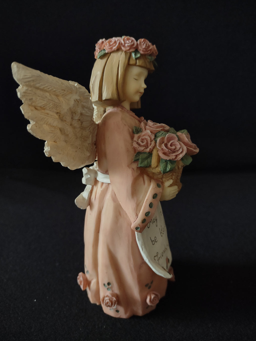 Vintage Crazy Mountain 7" Pink Angel with Roses Blessing Apron (Lot 4777)