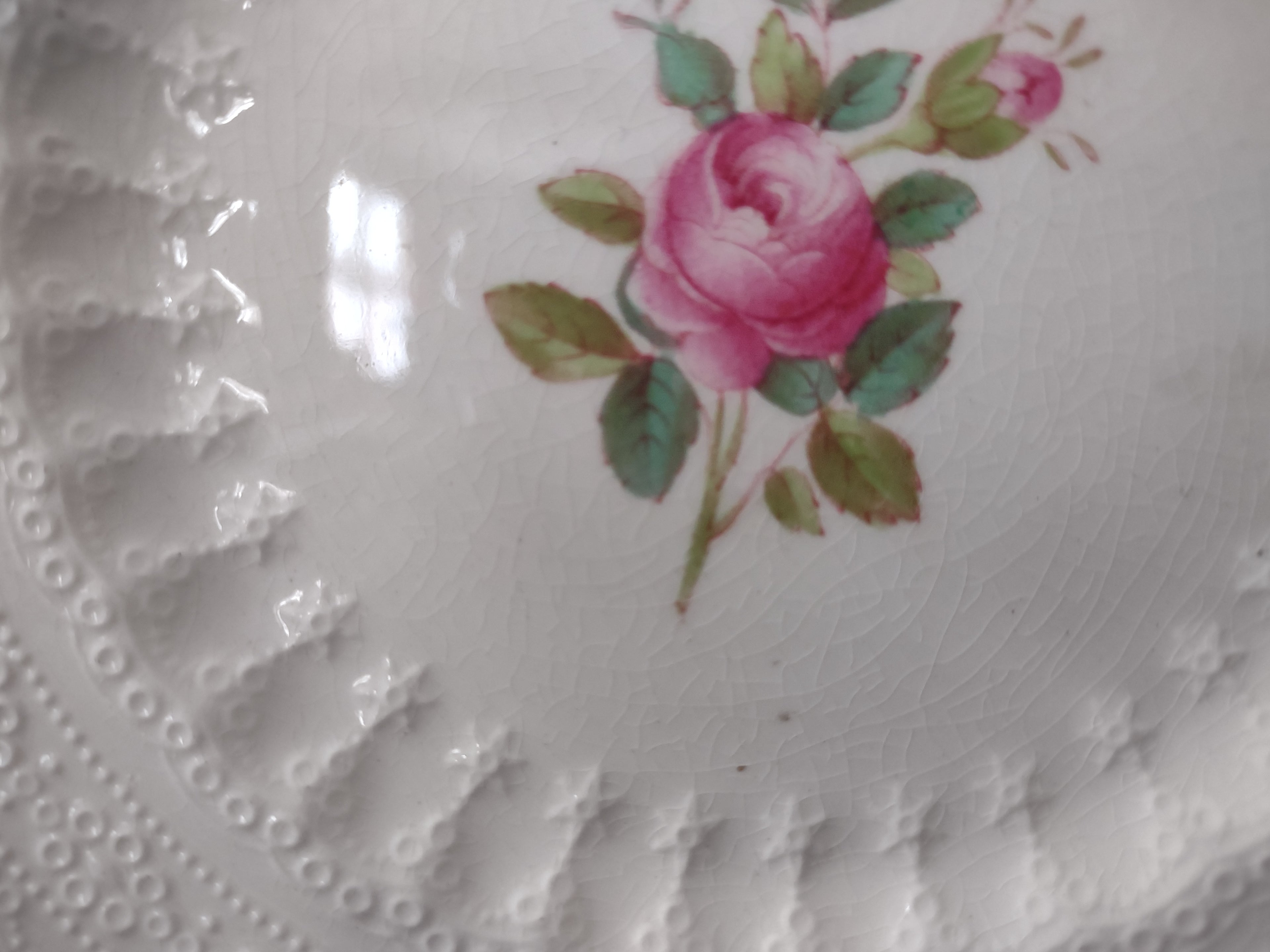 Vintage Spode Jewel Billingsley Rose Small Plate Red Stamp Ironstone (lot5832)