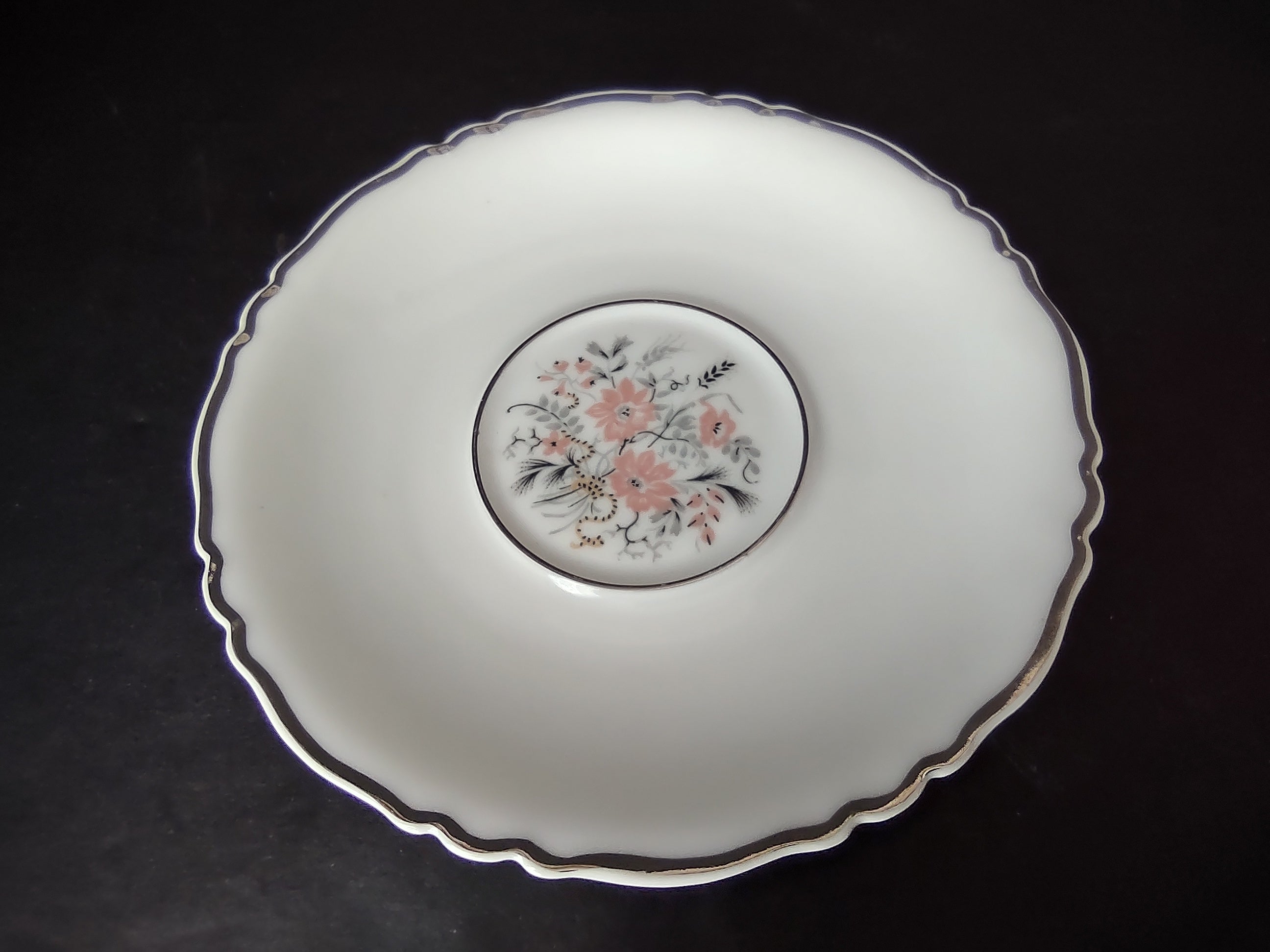 Haviland France Limoges Saucer ONLY Floradora Platinum Trim (lot 976)