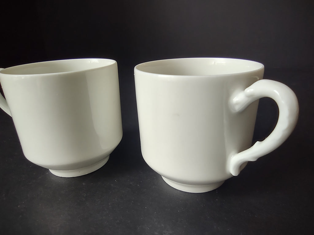Haviland France Limoges 2 x Demitasse Cups ONLY Plain White (lot 1029)
