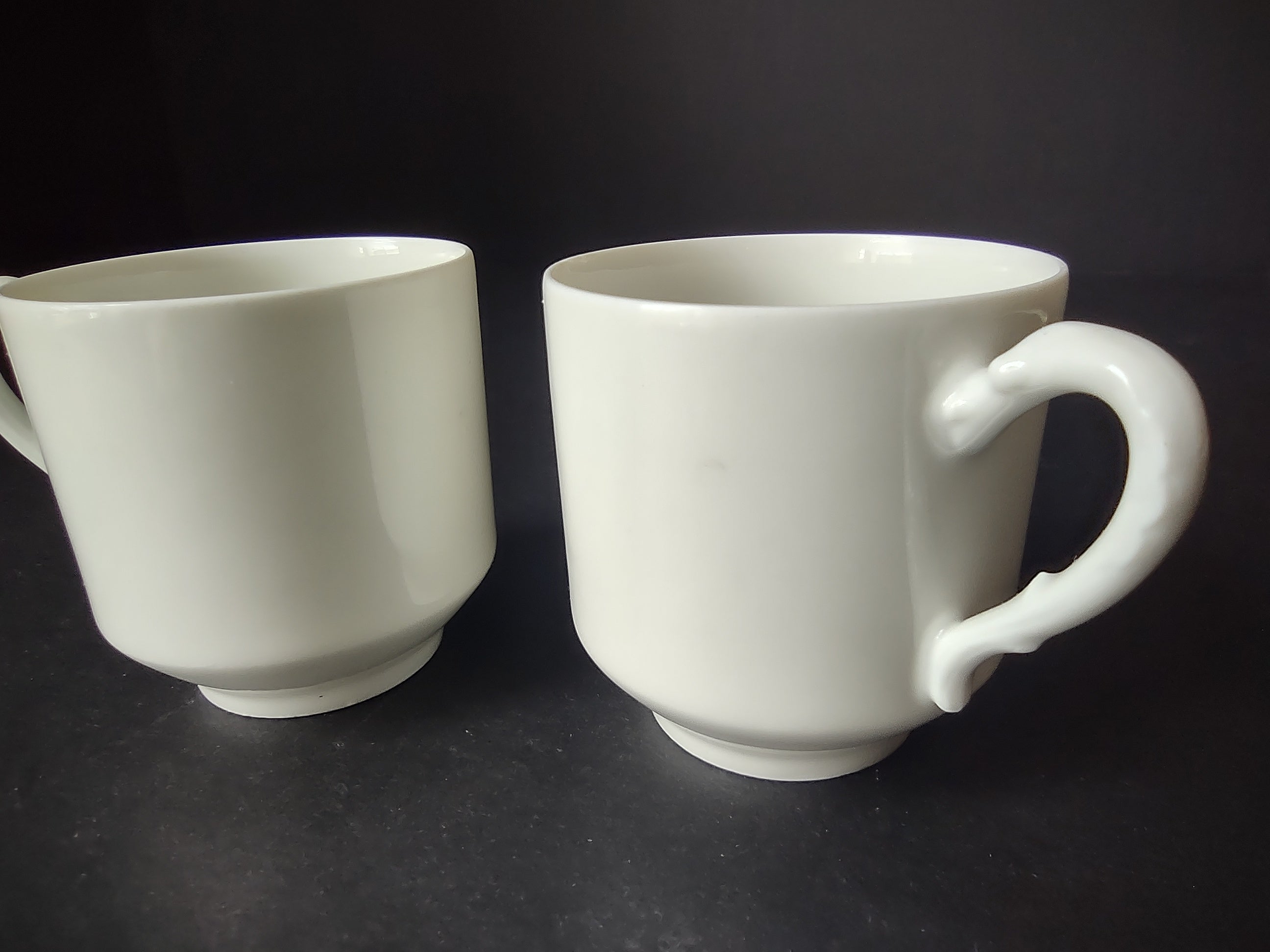 Haviland France Limoges 2 x Demitasse Cups ONLY Plain White (lot 1029)