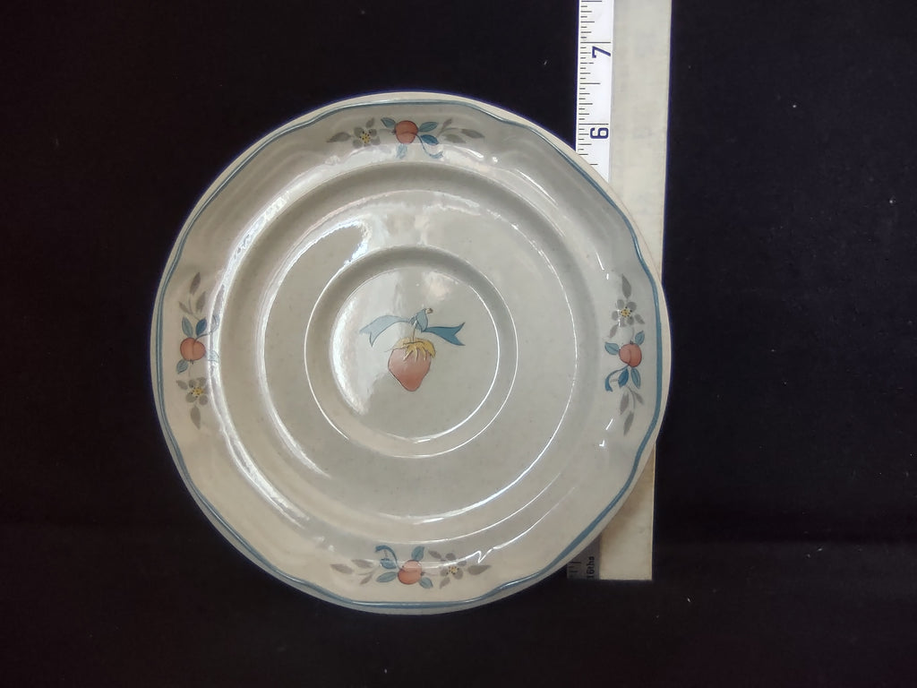 Marmalade Stoneware Japan Strawberry Saucer 6" Geese Duck Ribbon (lot 2831c)