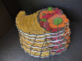 Thanksgiving Cornucopia x 6 Holographic Light Up Window IMPERFECT (lot 3276j)