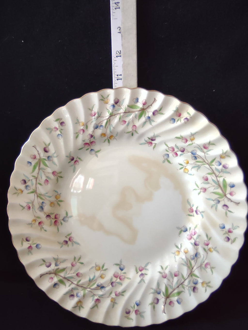 Vintage Minton Virginia Dinner Plate Bone China Floral IMPERFECT (Lot 5517)