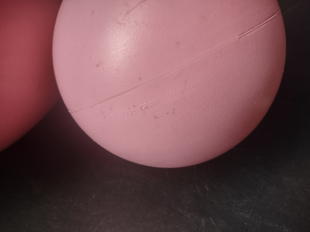 Vintage Blow Mold 2 x Easter Egg Pink 14"One has Embossed Bunny (lot 1475)