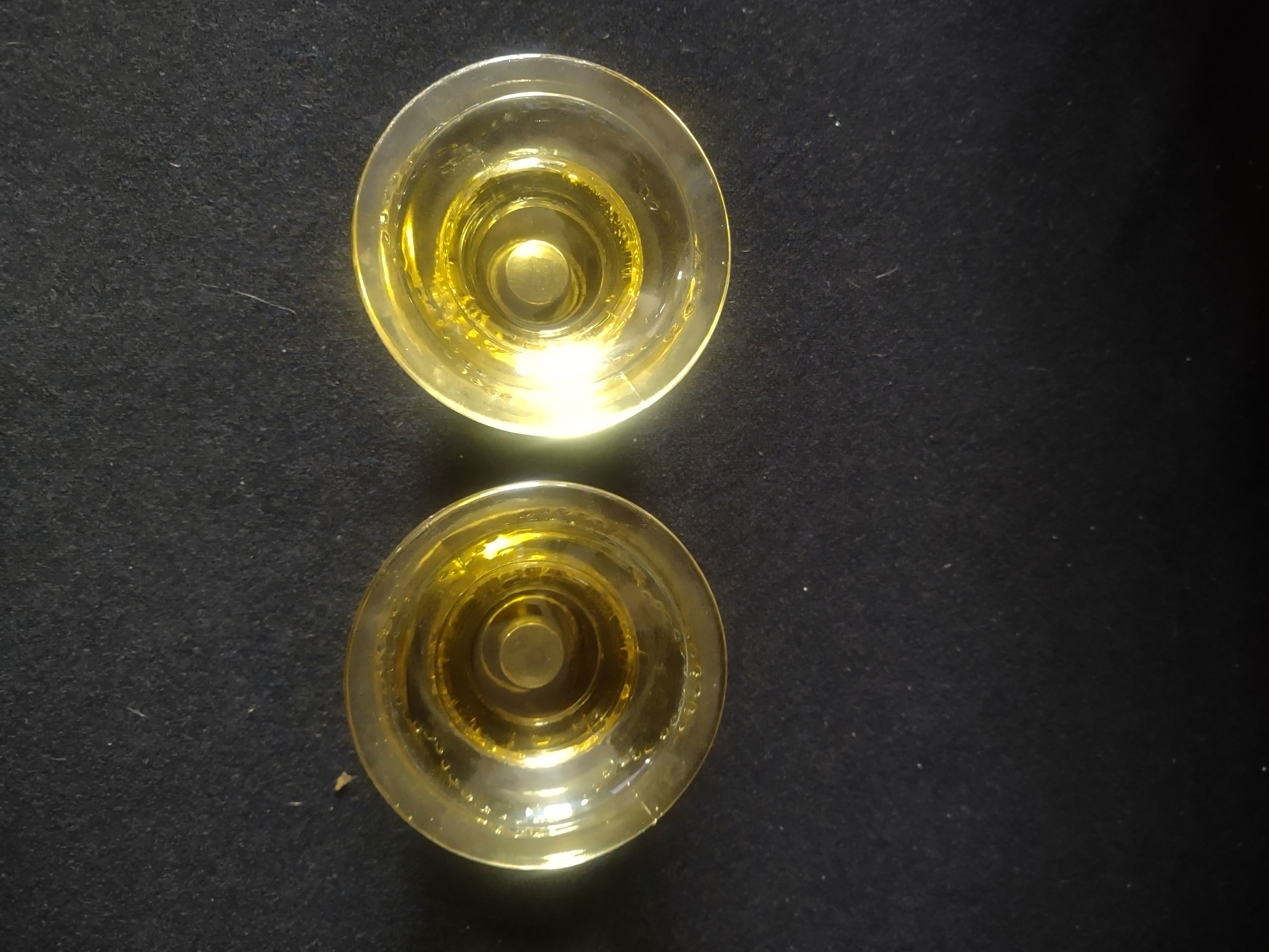 Vintage Federal Depression Glass Madrid Candlestick Holder x 2 Amber (Lot 5309)