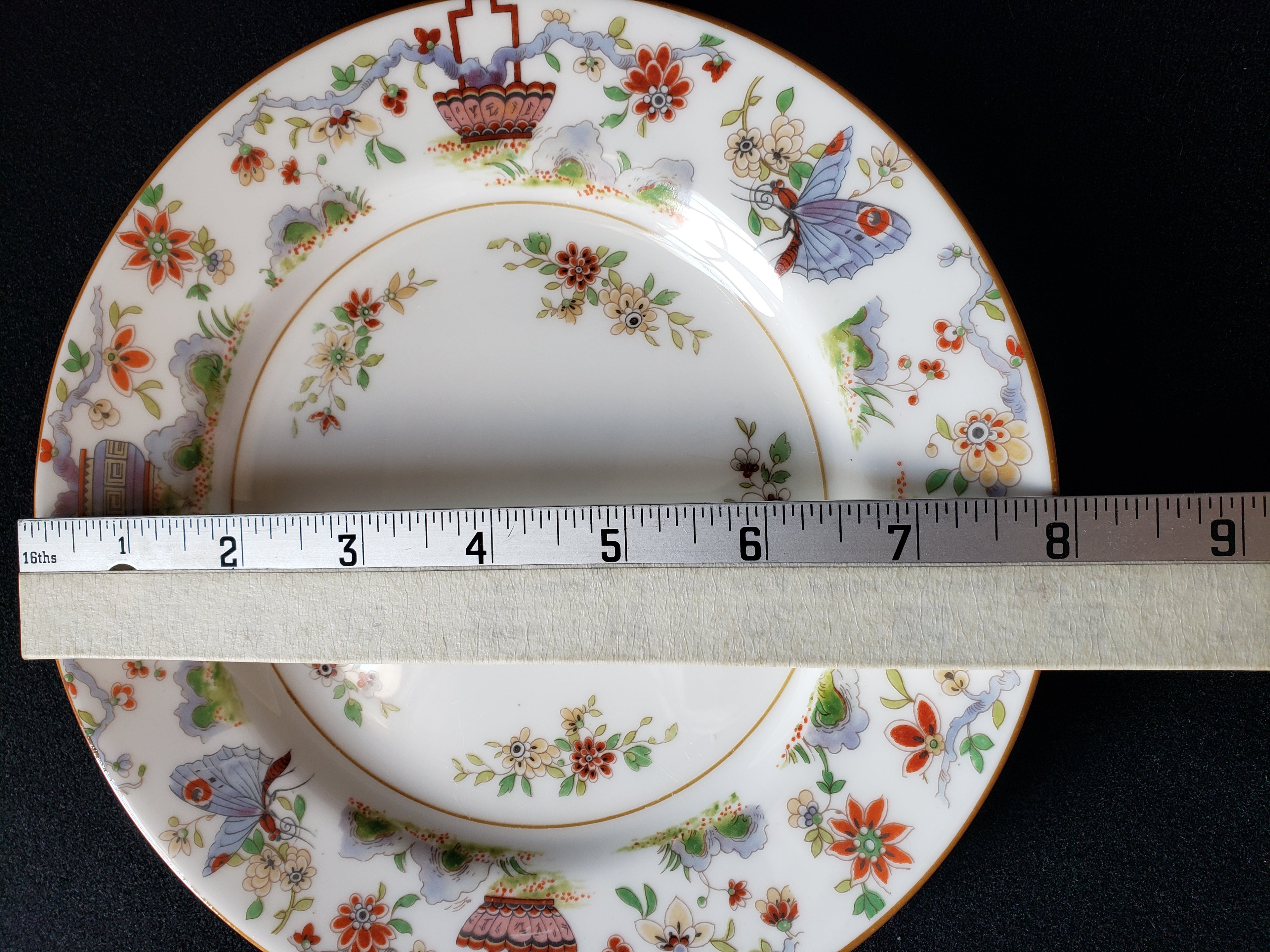 Vintage Royal Worcester Higgins Seiter Butterfly Salad Plate 8" (lot 2123)